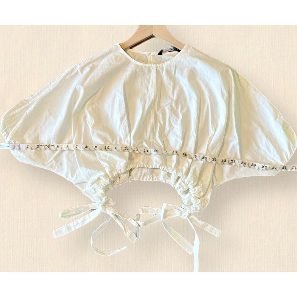 Zara Cotton Drawstring Ruched Top - Picture 7 of 8